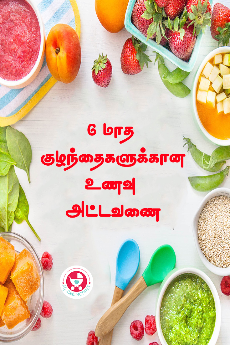 6 months baby food chart in tamil