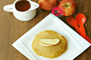 eggless wheat apple pan cake
