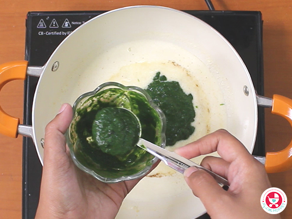 Stir in the spinach puree 