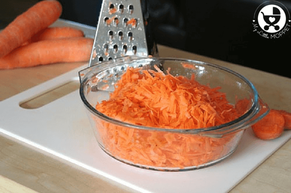 Grate the carrots 
