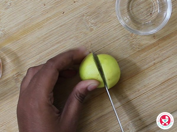 Cut and squeeze half a lemon.