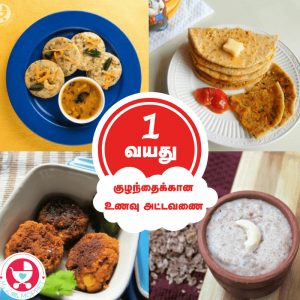 1 year Baby Foodchart in Tamil