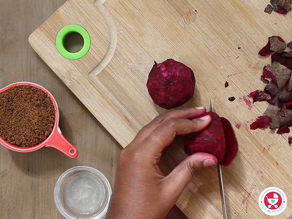  chop beetroot into small cubes.