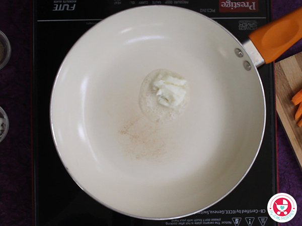 Heat butter in a pan.