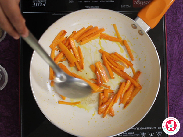 Stir fry until it becomes light brown.